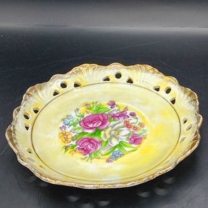 beautifull Rare Vintage Fine Porcelain Floral Saucer Normal Age Wear As Found